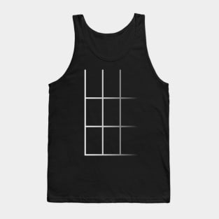 Simple Art | White Faded Grid Design Tank Top